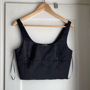 Jason Wu silky crop top sexy blouse going out tank shirt tuxedo style designer